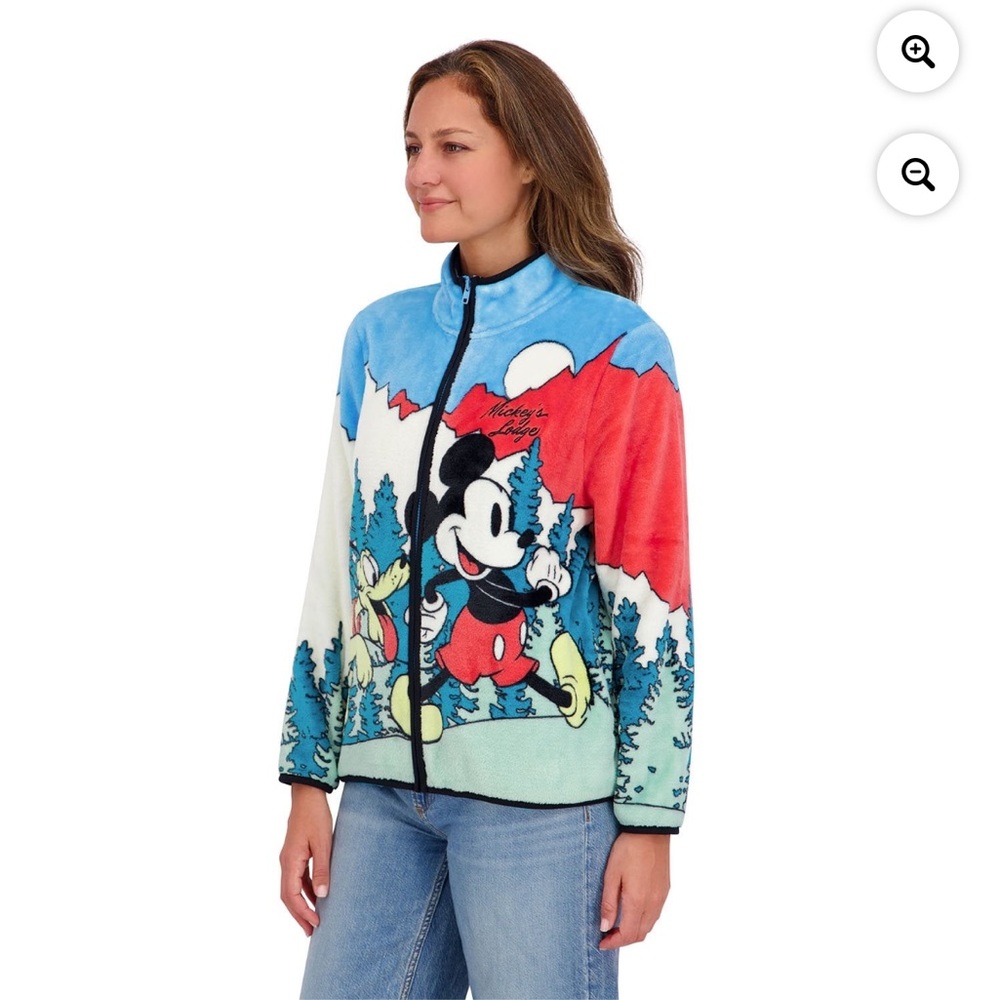 Women’s full zip  Disney Varsity Jacket - Blue, Red, and White